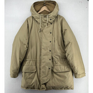 POLO RALPH LAUREN Jacket Women L 90s Down Parka Insulated Coat Hood Cotton Brown